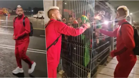 Vidal se llena de amor al llegar a Chile con el Fla