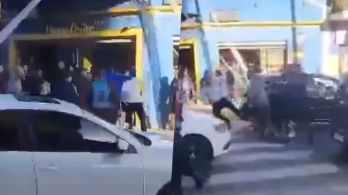 Hinchas de Colo Colo fueron golpeados por la barra de Boca Juniors a pasos de La Bombonera.