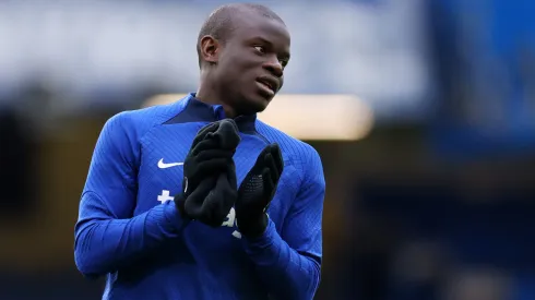 LONDON, ENGLAND – APRIL 01: Ngolo Kante of Chelsea warms up prior to the Premier League match between Chelsea FC and Aston Villa at Stamford Bridge on April 01, 2023 in London, England. (Photo by Marc Atkins/Getty Images)