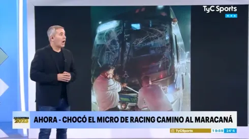 La micro que transportaba a los jugadores de Racing al Maracaná se vio involucrada en un choque múltiple.