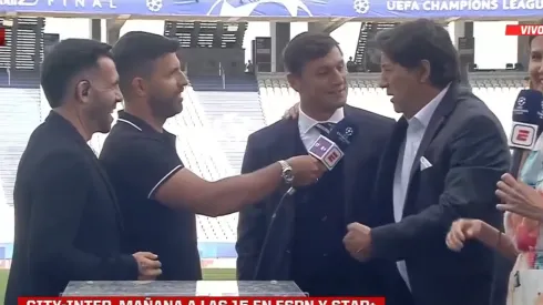 El Kun y Zamorano se juntaron en la previa de la Champions