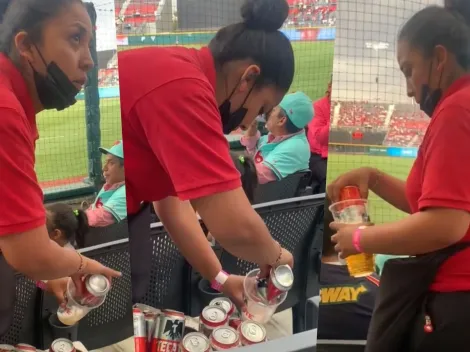 Asqueroso: vendedora es pillada reciclando cervezas en un estadio