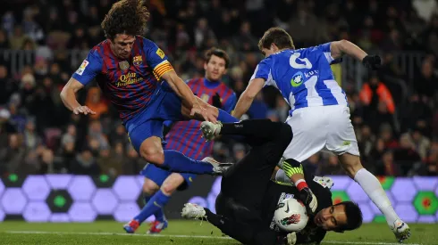 Claudio Bravo jugó con el nuevo refuerzo del Barcelona, Iñigo Martínez.