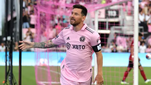 Messi celebra su segundo tanto en Inter Miami.