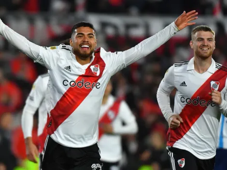 Gol de Paulo Díaz y chascarro del Pibe Solari en el festejo de River