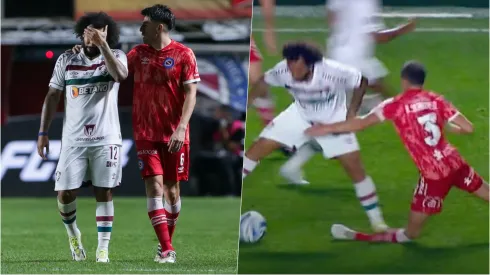 Así fue la aterradora lesión con la que Marcelo vio la tarjeta roja en Copa Libertadores. Luciano Sánchez debió ser trasladado a un centro médico.
