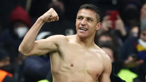 Alexis festeja un gol con Inter en su anterior paso por el club