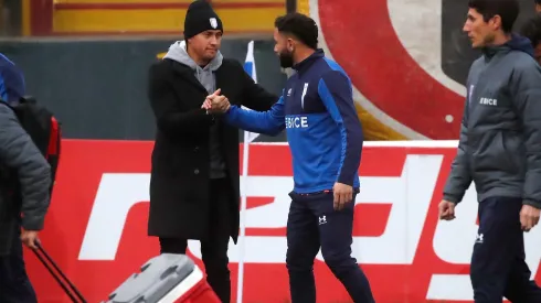 Nicolás Castillo llegó al estadio Santa Laura junto a Universidad Católica.