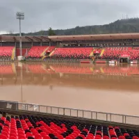 Fiscal de Talca se transforma en piscina por lluvias