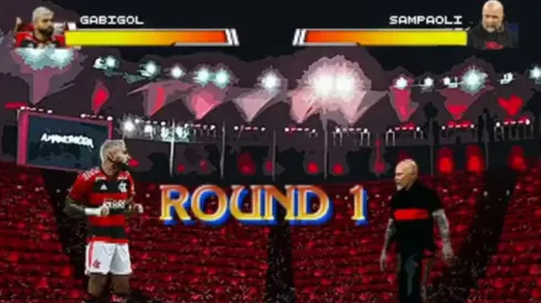 El clima de Flamengo provocó una parodia: lucha estelar entre Gabigol y Sampaoli.