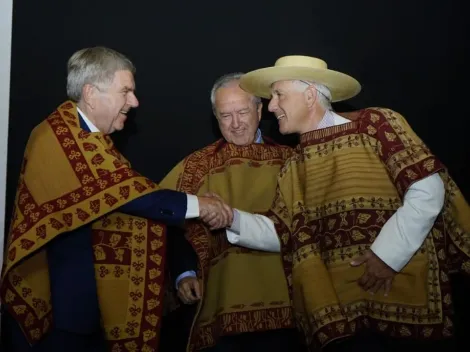 Presidente del COI se luce con un chamanto en Santiago 2023