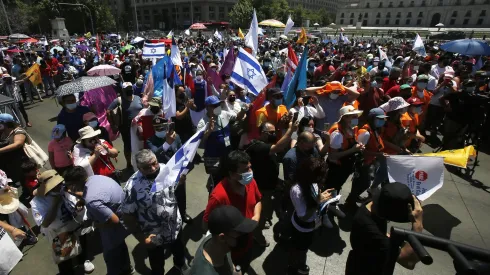 Santiago, 30 de octubre de 2021. Se realiza la “Marcha por Jesús” en el Día Nacional de las Iglesias Evangélicas y Protestantes.
