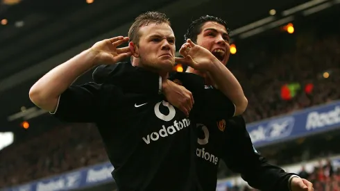 Wayne Rooney durante su primer año en el Manchester United, junto a Cristiano Ronaldo.