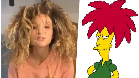 Martina bromea con su pelo al estilo Bob Patiño.