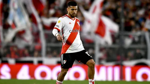 BUENOS AIRES, ARGENTINA - SEPTEMBER 17: Paulo Diaz of River Plate drives the ball during a match between River Plate and Arsenal as part of group A of Copa de la Liga Profesional 2023 at Estadio M·s Monumental Antonio Vespucio Liberti on September 17, 2023 in Buenos Aires, Argentina. (Photo by Marcelo Endelli/Getty Images)