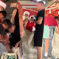 Cristóbal Campos se pone la 10 en Navidad: lleva al Viejito Pascuero a hogar de niños