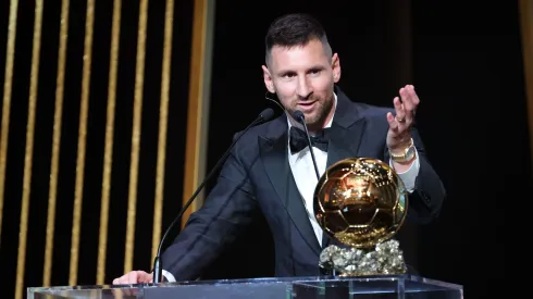 Lionel Messi en su discurso de agradecimiento en el Balón de Oro 2023.