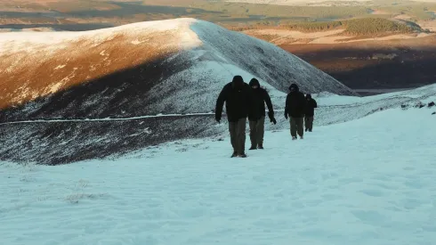 Los trabajos de construcción de equipo en Escocia.