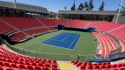 Así quedó el Court Central del Estadio Nacional para la Copa Davis.