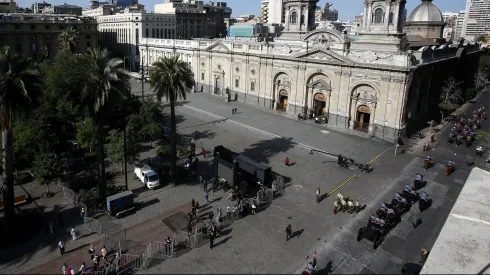 Catedral previo a los funerales de estado en el ex Congreso Nacional del expresidente Sebastián Piñera.
