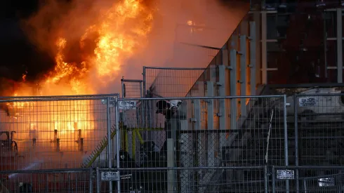 Así quedó parte del sector norte del Estadio Nacional.