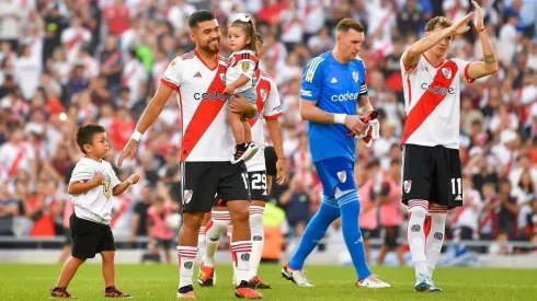 Paulo Díaz otra vez fue punto importante de River Plate, pero los flashes tras una gran alegría fueron hacia su hijo.