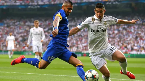 Vidal jugando por Juventus y James por Real Madrid.