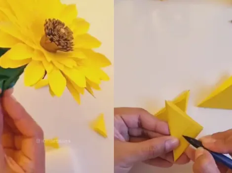¿Cómo hacer flores de papel amarillas?