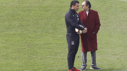 Esteban Paredes junto a Aníbal Mosa en el Monumental.