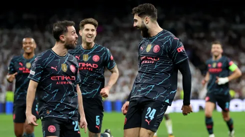 La alegría de los futbolistas de Manchester City.