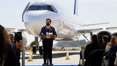 Vina del Mar, 18 de abril de 2024.<br />
El Presidente Gabriel Boric anuncia la construccion del nuevo Aeropuerto de esta ciudad a ubicarse en el predio donde actualmente funciona el aerodromo Torquemada.<br />
Andres Pina/Aton Chile