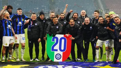 Sánchez se sumó a la celebración del Inter campeón