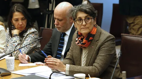 La ministra de Salud, Ximena Aguilera, durante la Comisión Mixta Ley corta de Isapres (Valparaíso, 2 de mayo 2024)