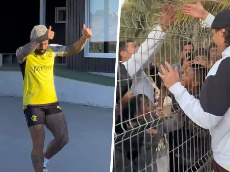 Figuras de Flamengo comparten con hinchas de Coquimbo