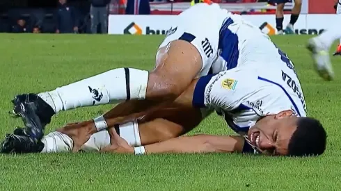 Así quedó Ulises Ortegoza tras una infracción fortísima.