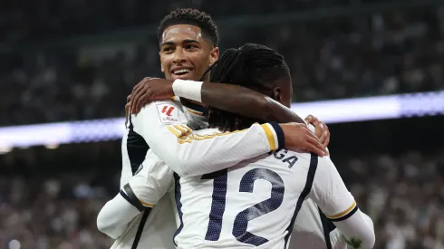 Los jugadores de Real Madrid festejan un gol.