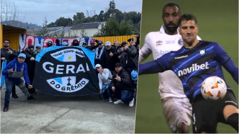 Los hinchas de Gremio y la U se juntaron antes del partido de Huachipato