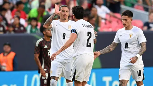 Darwin Núñez celebra uno de sus tantos ante México.