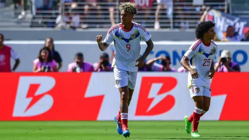 Jhonder Cádiz celebra su tanto ante Ecuador en el primer encuentro de Venezuela en la Copa América 2024.