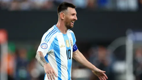 Lionel Messi festeja su gol contra Canadá en la semifinal de la Copa América 2024.