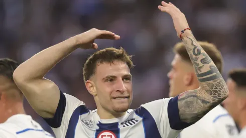 Bruno Barticciotto festejó así su golazo en el clásico ante Instituto.