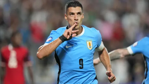 Luis Suárez festeja su gol contra Canadá en el partido por el tercer puesto en la Copa América 2024.