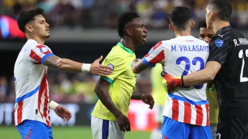 Vinícius Junior en el partido entre Brasil y Paraguay en la Copa América 2024.