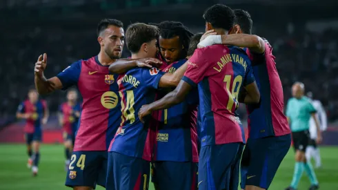 Los jugadores de Barcelona festejan el gol ante Getafe, en la Jornada 7 de LaLiga 2024/25.