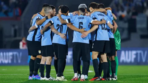 Los jugadores de Uruguay antes del partido contra Paraguay, en la fecha 7 de las Eliminatorias Sudamericanas 2026.