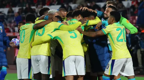 Los jugadores de Brasil festejan el segundo gol contra Chile, en la fecha 9 de las Eliminatorias Sudamericanas 2026.