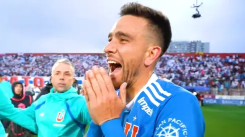 Matías Zaldivia celebró con todo su gol en el Clásico Universitario 199.