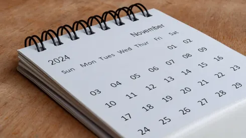 Calendario de noviembre de 2024