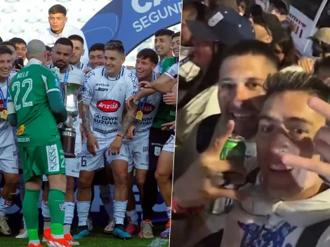 Figura del Melipilla campeón hace un brindis con chela en lata por la U