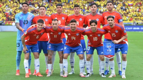 Los jugadores de la Selección Chilena antes del partido ante Colombia, en la fecha 10 de las Eliminatorias Sudamericanas 2026.